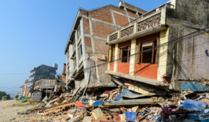 Damage caused by the 2023 earthquake in Nepal.