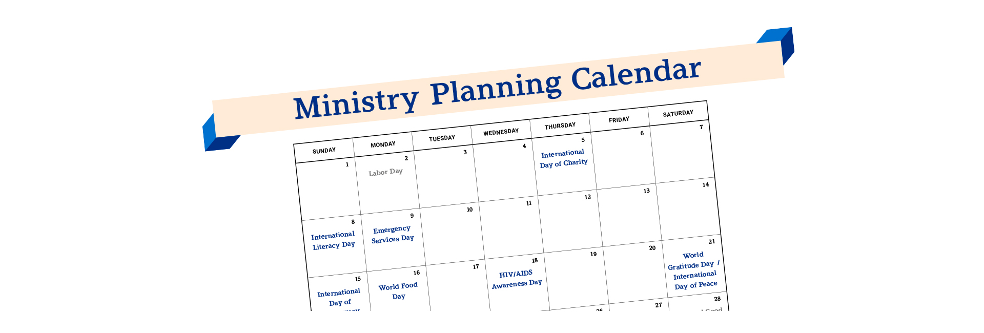 Ministry Planning Calendar