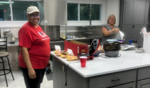 Volunteers from St Francis Episcopal Church Rutherfordton, NC preparing meals for people affected by Helene